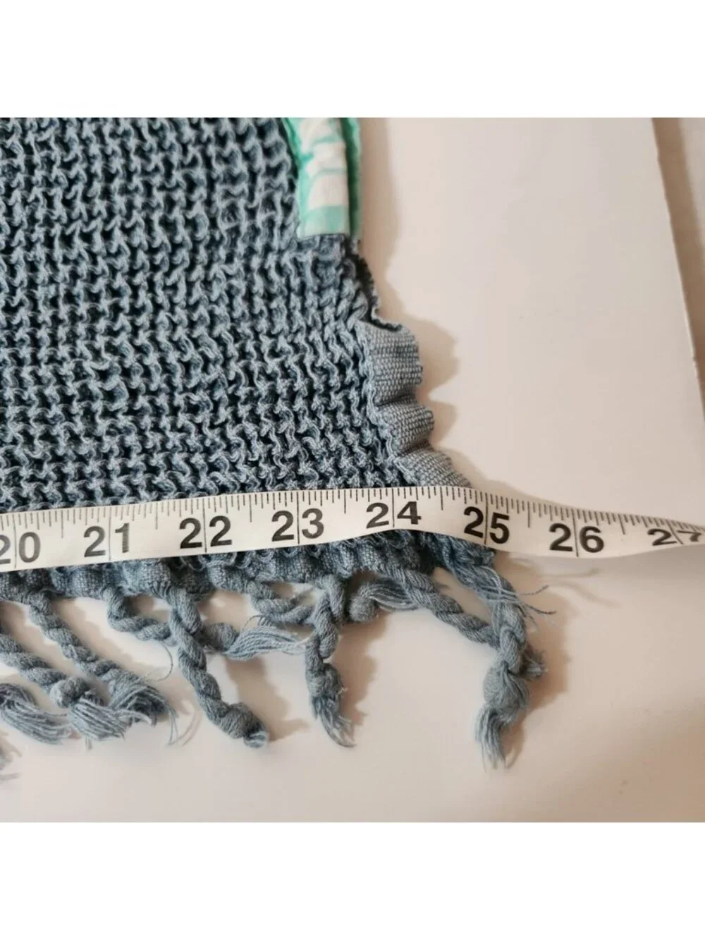 Mint and grey, Blue Waffle Weave Cotton Bath Towel Tassel Fringe Turkish set
